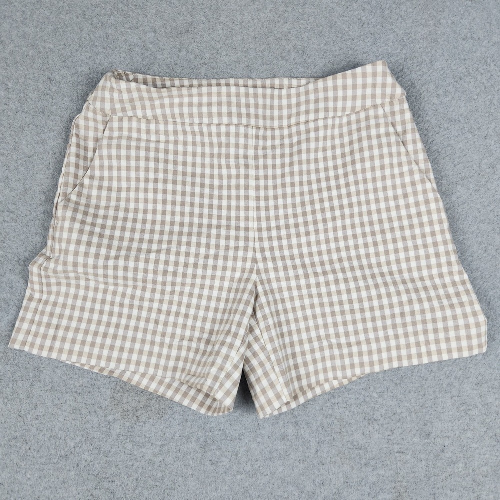 I Love Tyler Madison Shorts Womens Small Tan Gingham Pull On Stretch Casual